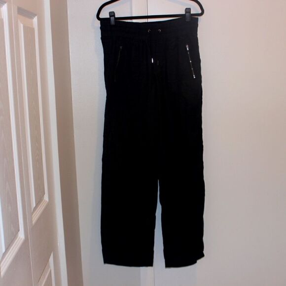 Athleta High Rise Wide leg Black Pants Women size 12 - Picture 1 of 12